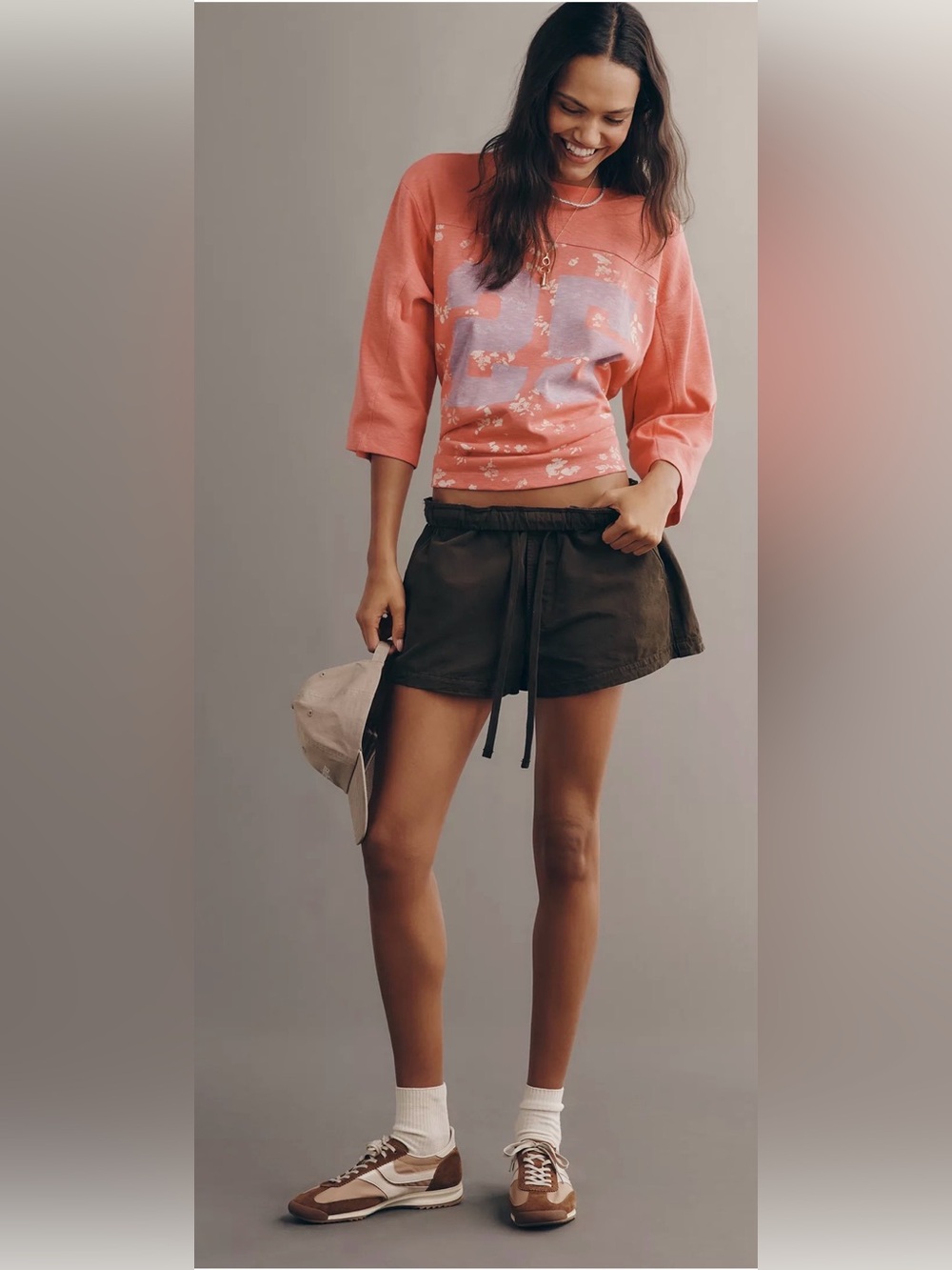 NWT Pilcro for Anthology 3/4 Sleeve Varsity Tee